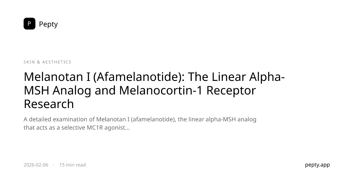 Melanotan I (Afamelanotide): The Linear Alpha-MSH Analog and ...