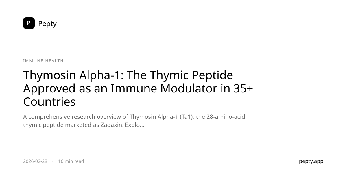 Timosina Alfa-1: El Péptido Tímico Aprobado como Inmunomodulador en más ...