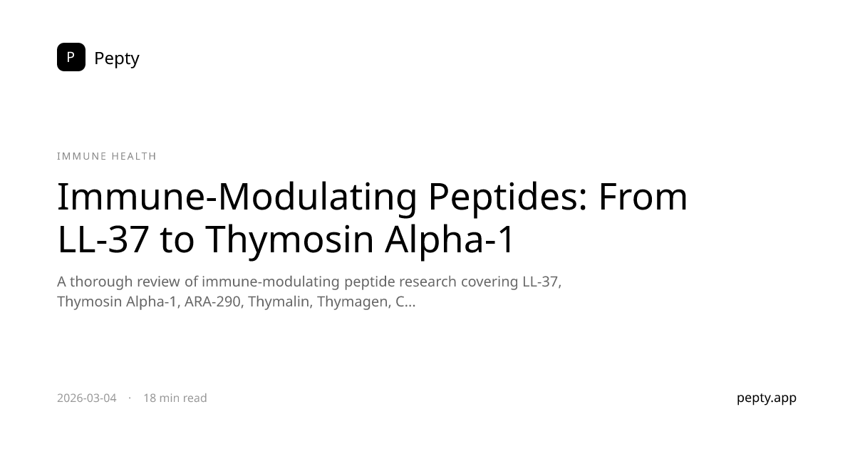 Peptidi Immunomodulatori: Da LL-37 alla Timosina Alpha-1 | Pepty Blog ...